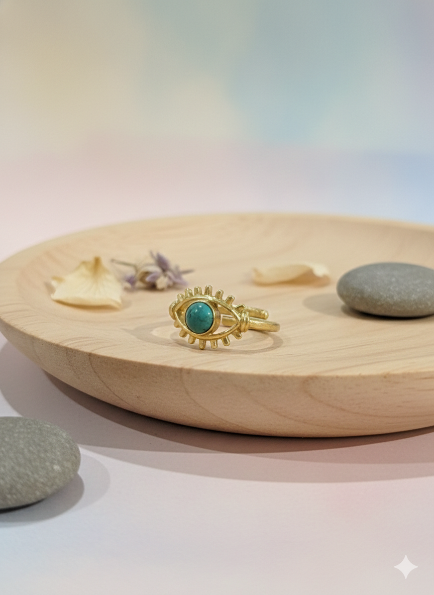 Turquoise Evil Eye Glow Rings (Adjustable)