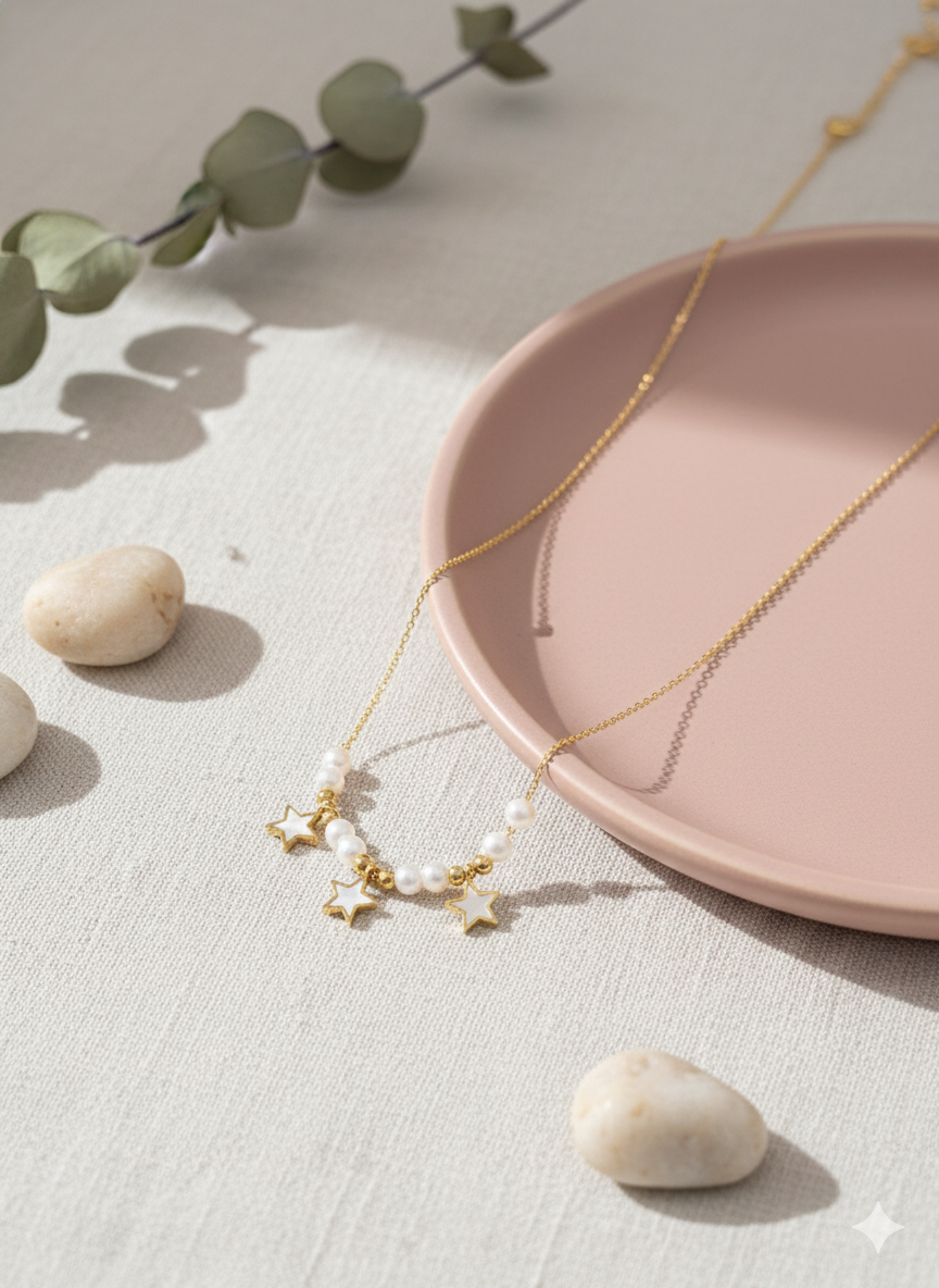 Starlit Pearl Necklace