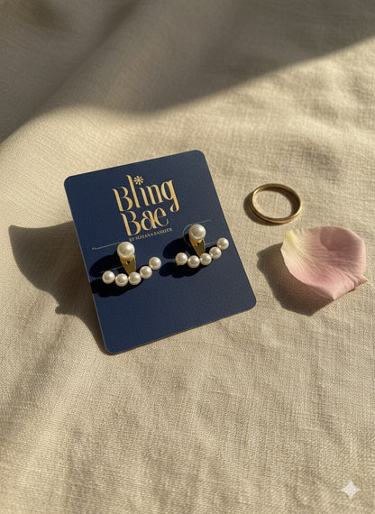 Elegant Pearl Climbers Studs