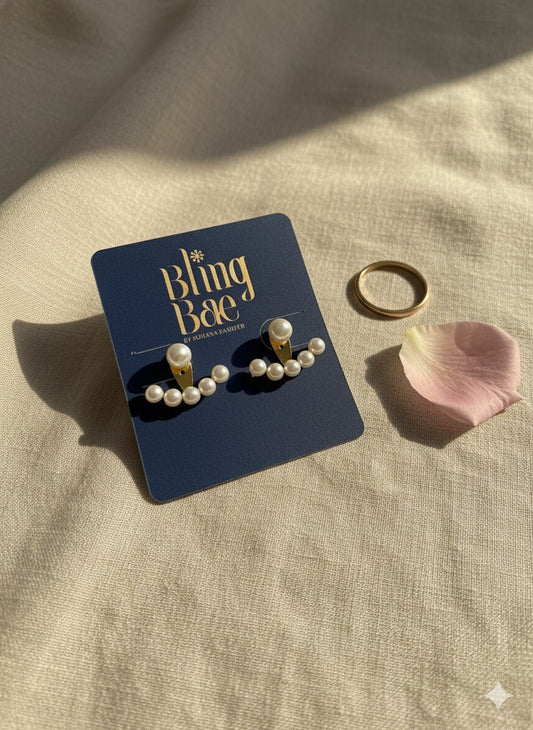 Elegant Pearl Climbers Studs