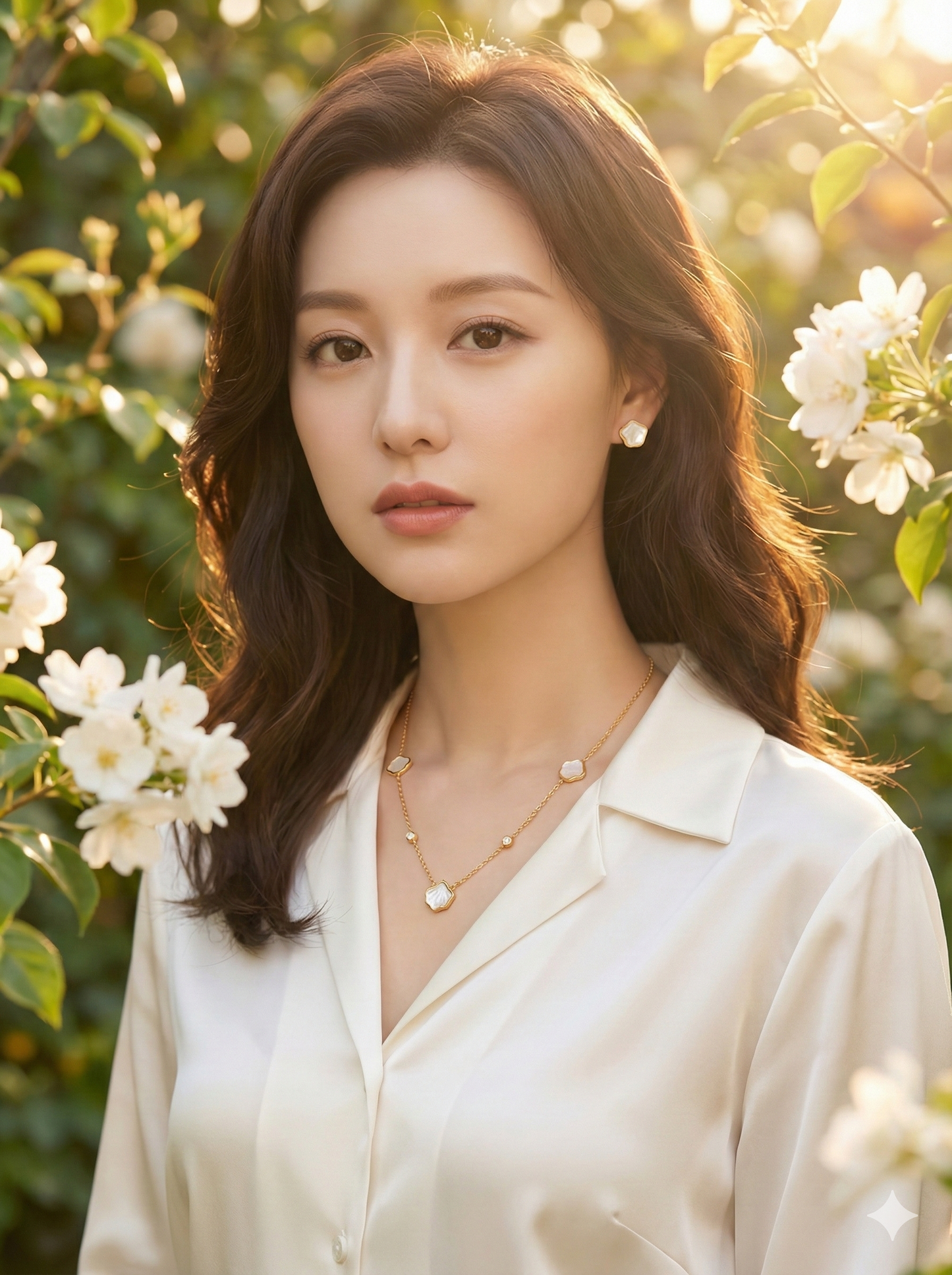 Golden Cloud Necklace & Earrings Set