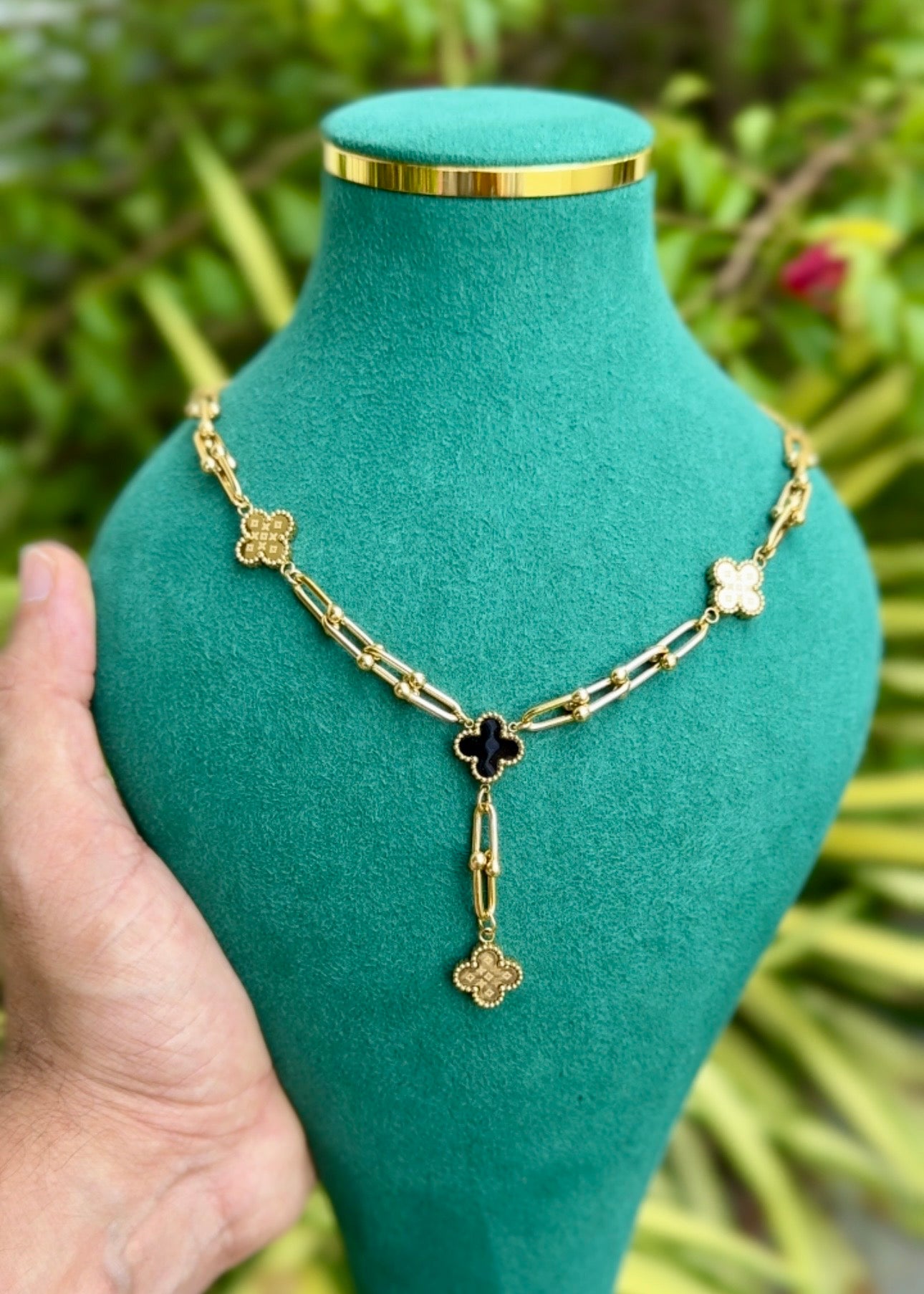 Clover Link Statement Necklace
