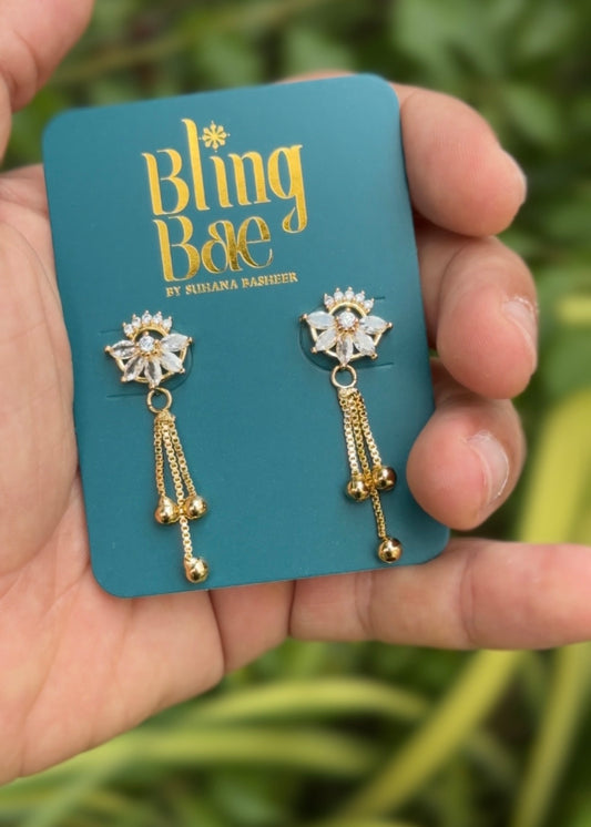 Royal Bloom Tassel Drops Earrings