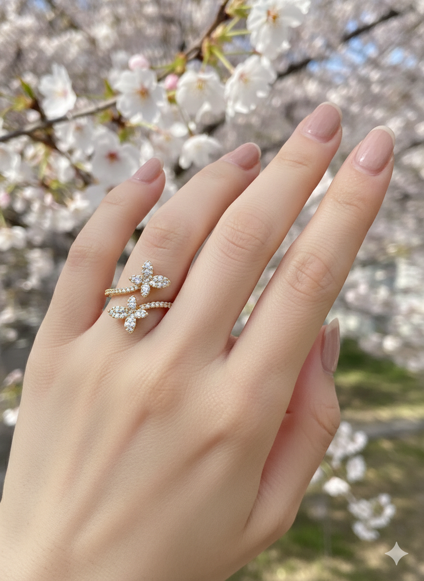 Twin Flora Rings (Adjustable)