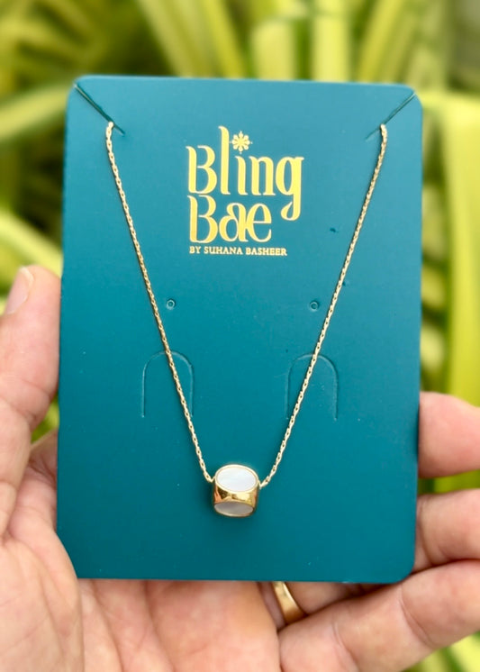 Moonstone Barrel Necklace ✨ (316L Grade)
