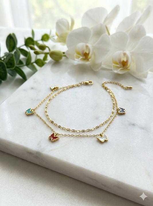 Butterfly Bliss Anklet/Bracelet (Single Piece)