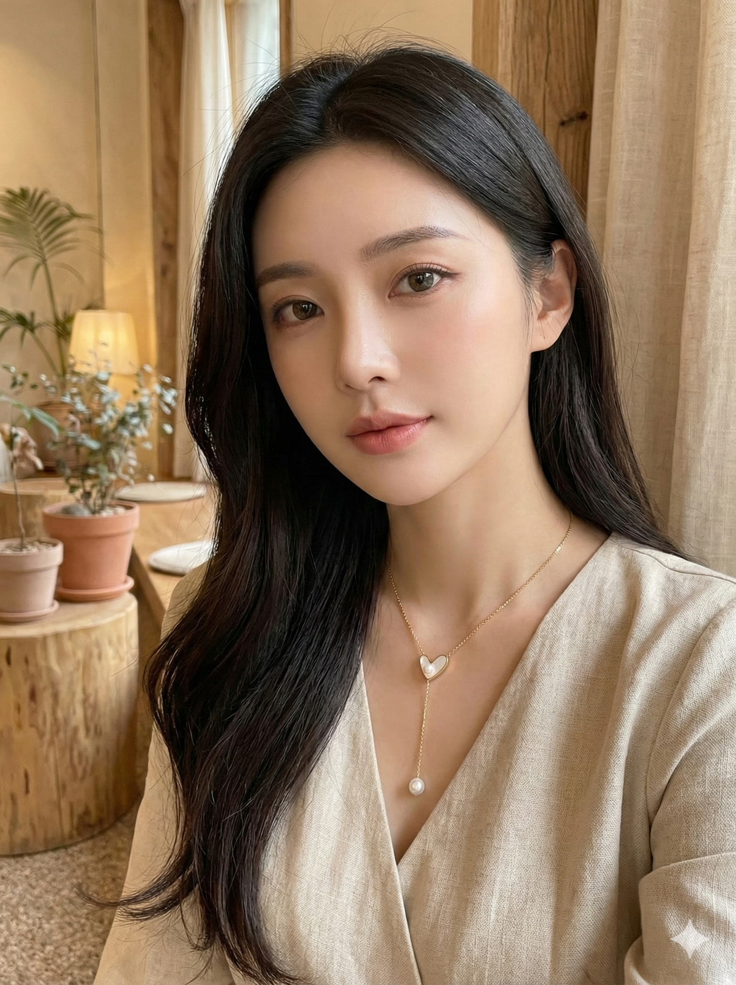 Pearl Drop Heart Necklace