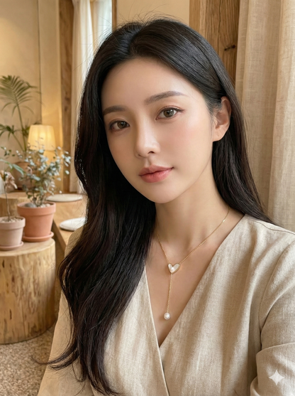 Pearl Drop Heart Necklace