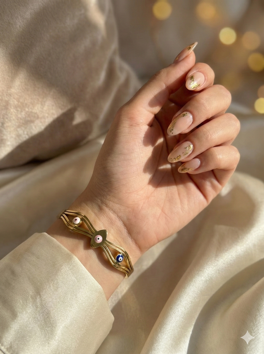 Evil Eye Aura Cuff Bangle