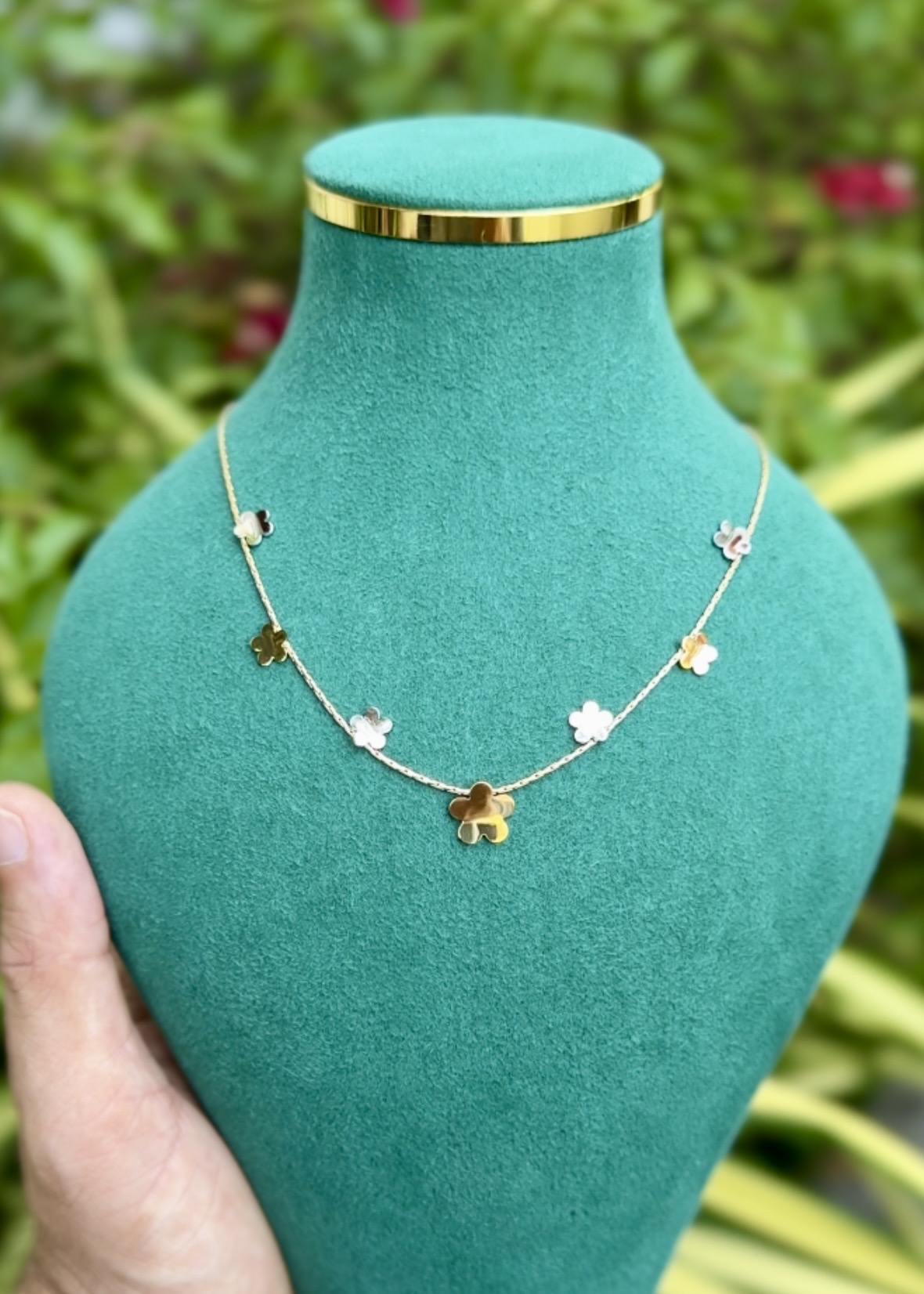 Golden Clover Charm Necklace ✨