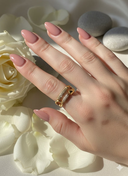 The Imperial Pave Pin Ring (Adjustable)