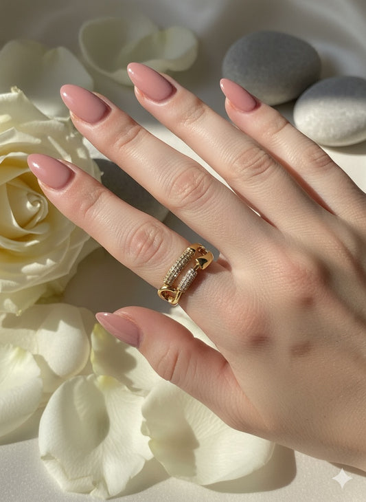 The Imperial Pave Pin Ring (Adjustable)