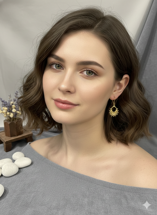 Sunflare Mandala Drops Earrings