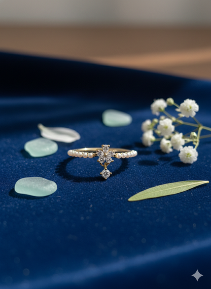 Pearl Blossom Grace Rings