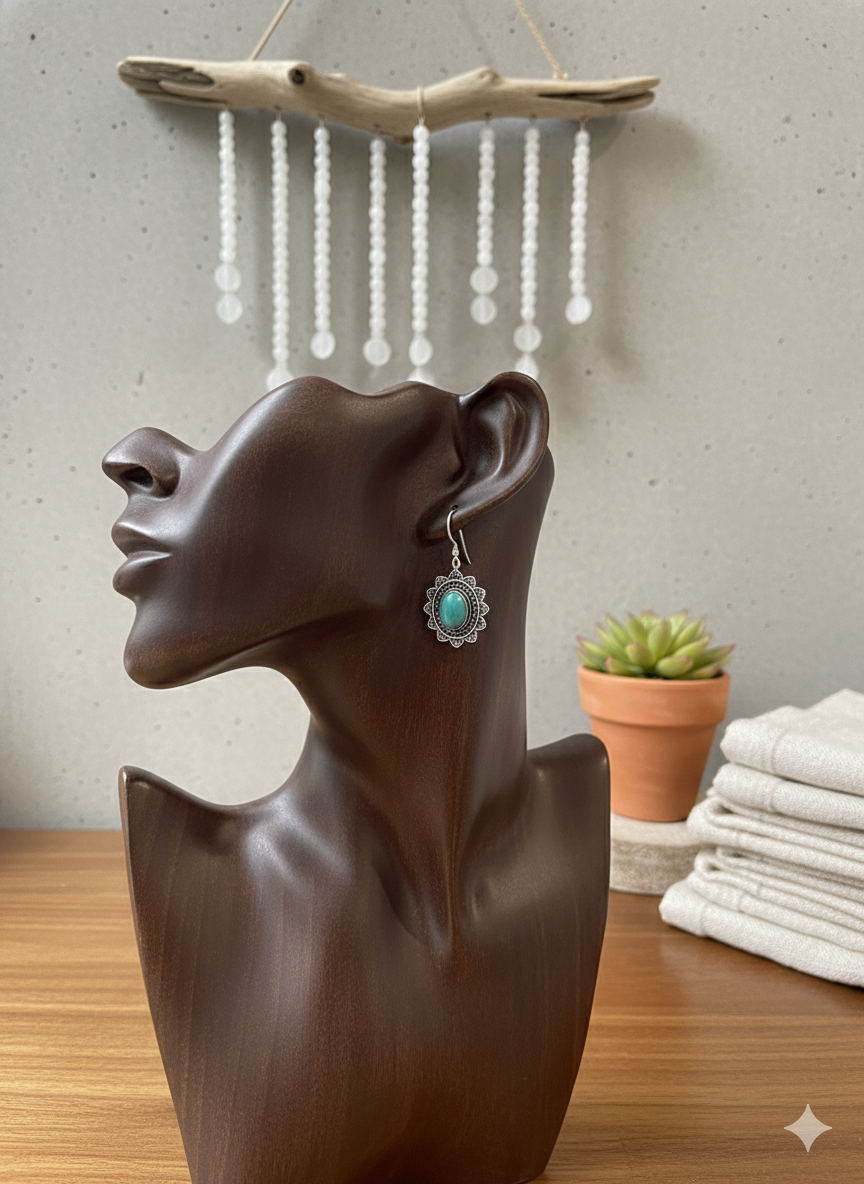 Turquoise Vintage Bloom Earrings