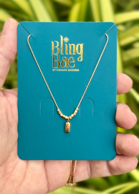 Golden Bar Charm Necklace ✨ (316L Grade)