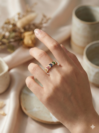 Rainbow Pearl Rings