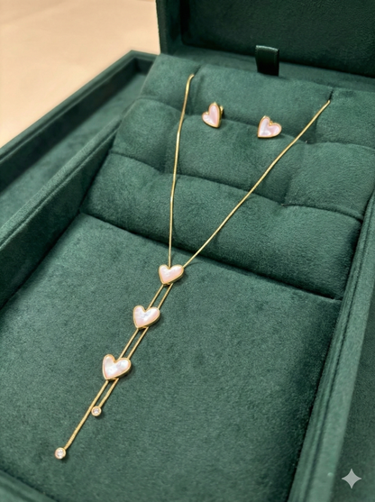 Triple Love Necklace & Earrings Set