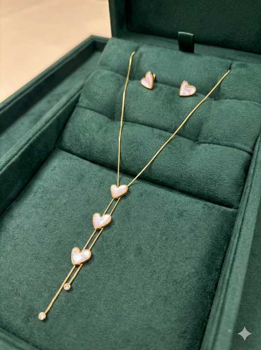 Triple Love Necklace & Earrings Set