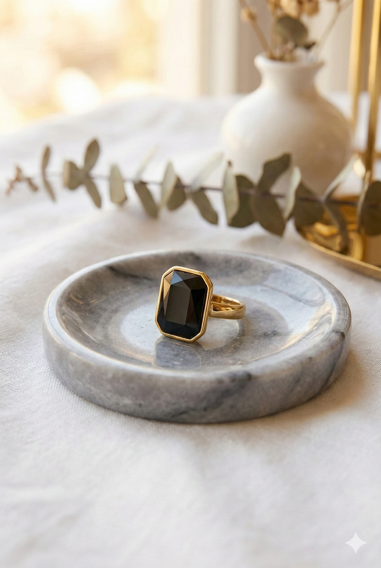 The Emerald-Cut Noir Rings