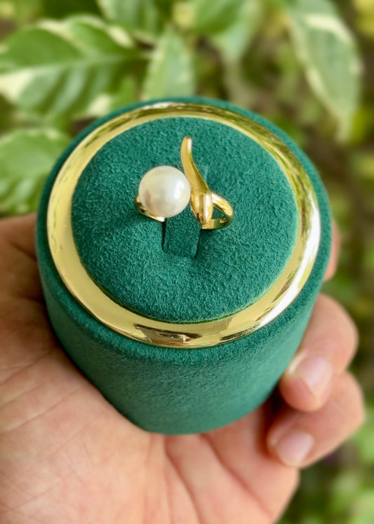 Ocean Wave Pearl Open Ring✨(Adjustable)