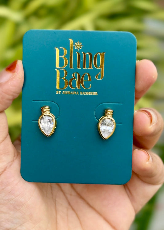 Crystal Teardrop Studs