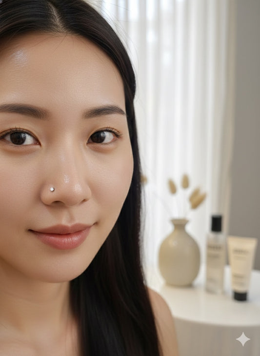 Morning Dew Nose Stud (Ball end- Titanium-silver - Stone 2.5mm)