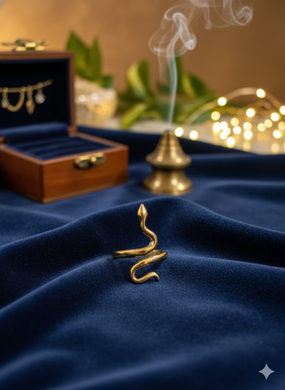 Golden Serpentine Flow Rings (Adjustable)