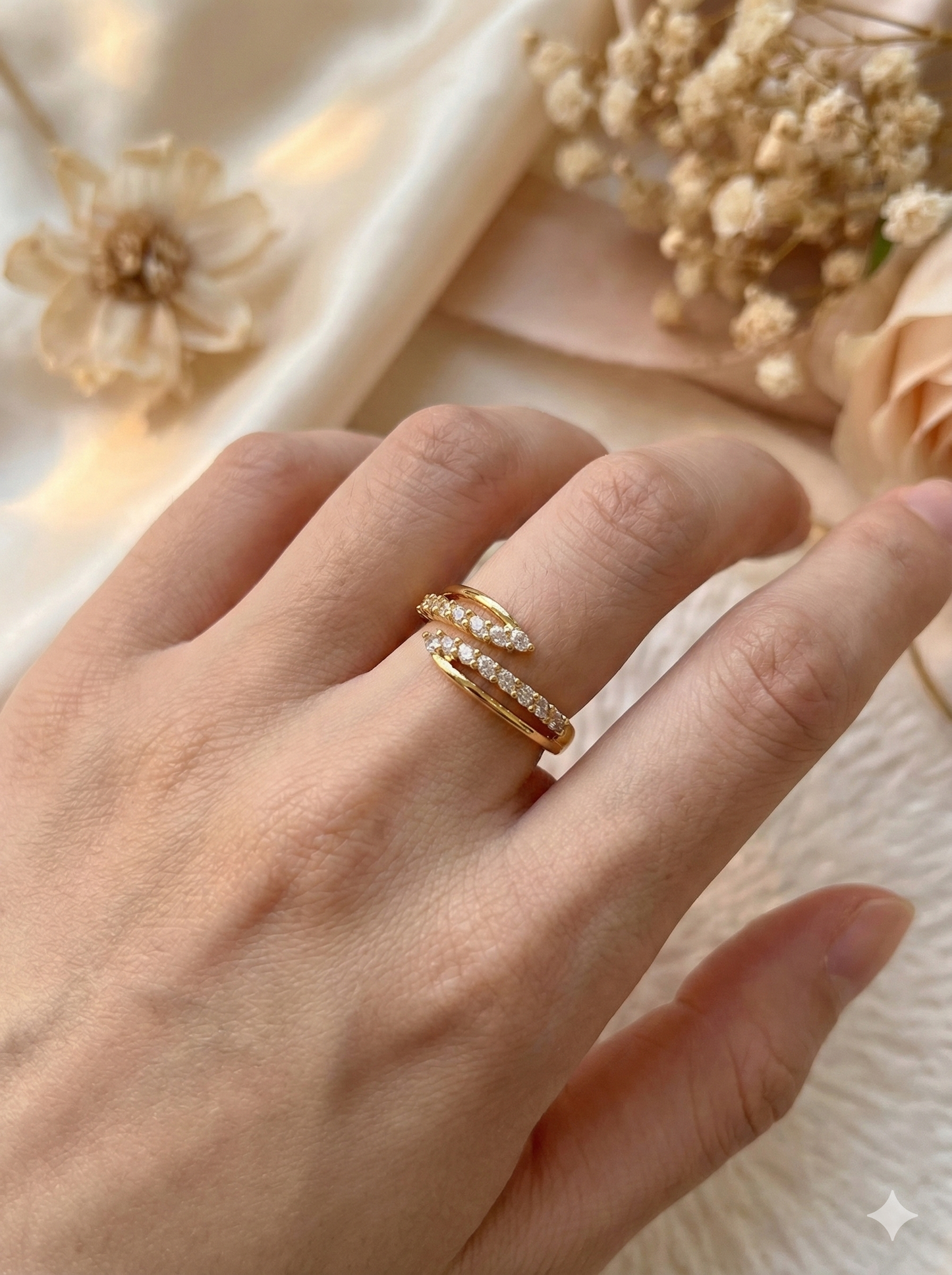 Twin Spark Rings (Adjustable)