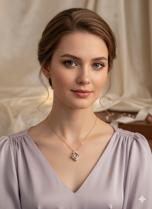 Pink Frost Chain With Pendant