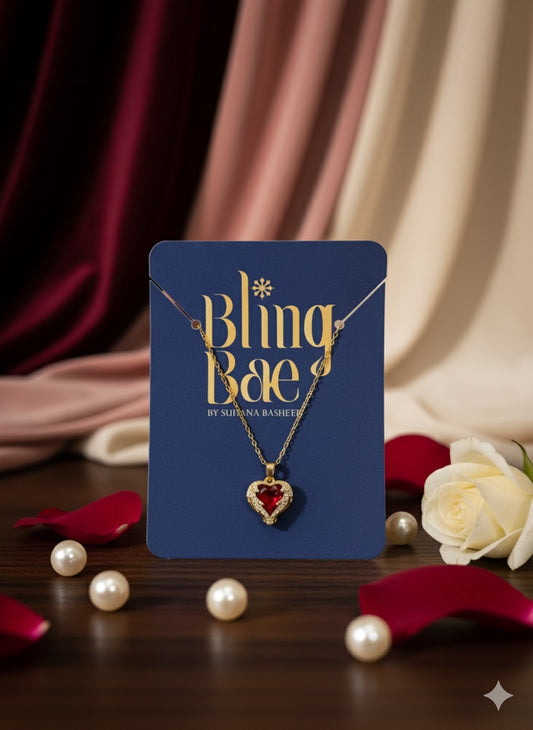 Crimson Allure Chain With Pendant