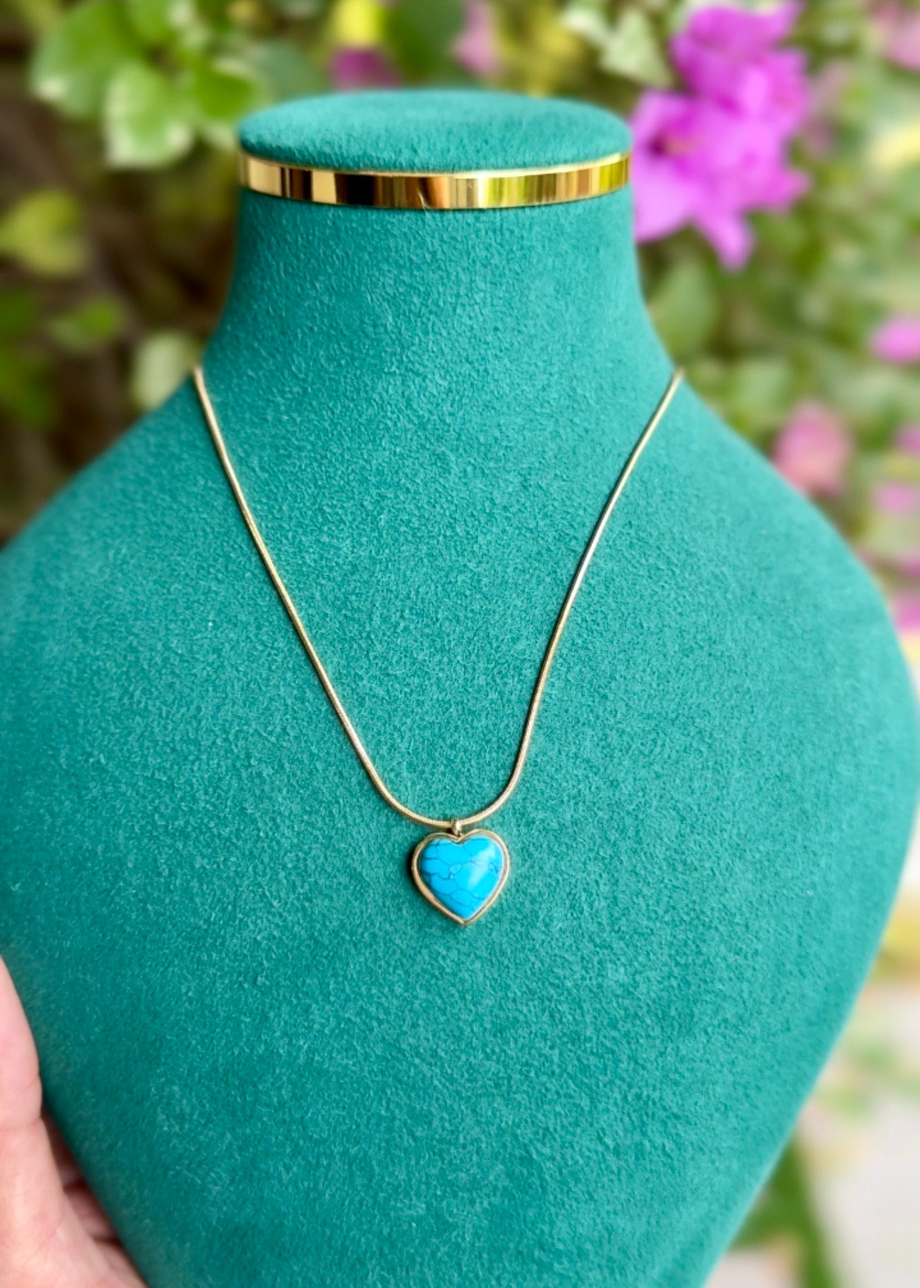 Turquoise Heart Glow Necklace ✨