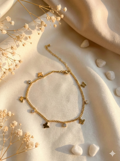 Golden Flutter Anklet/Bracelet (Single Piece)